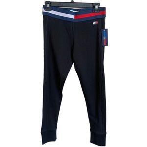 NWT TOMMY HILFIGER black LEGGINGS/ SWEATPANTS women’s Large